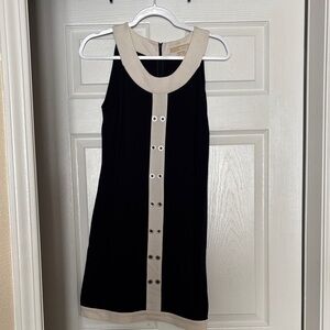 Adorable Michael Kors Black and Cream Sleeveless Dress